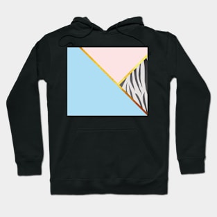 Abstract zebra print, color blocking blue Hoodie